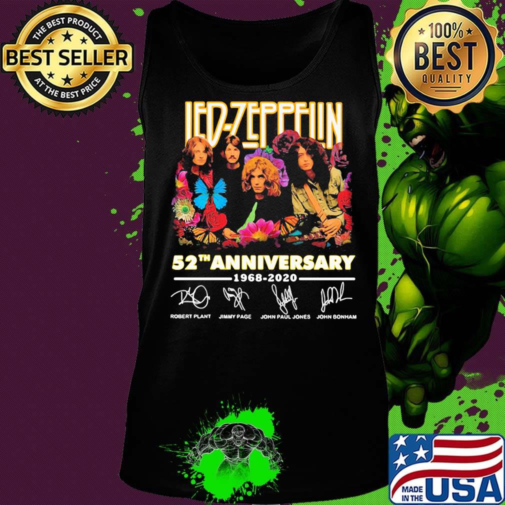 Led-zeppelin 52th anniversary 1968 2020 signatures flowers s Tank top Led-zeppelin 52th anniversary 1968 2020 signatures flowers s Tank top