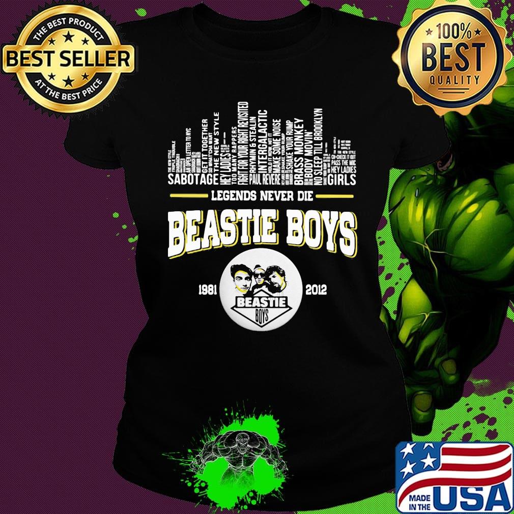 Legends never die beastie boys 1981 2012 band s Ladies tee Legends never die beastie boys 1981 2012 band s Ladies tee