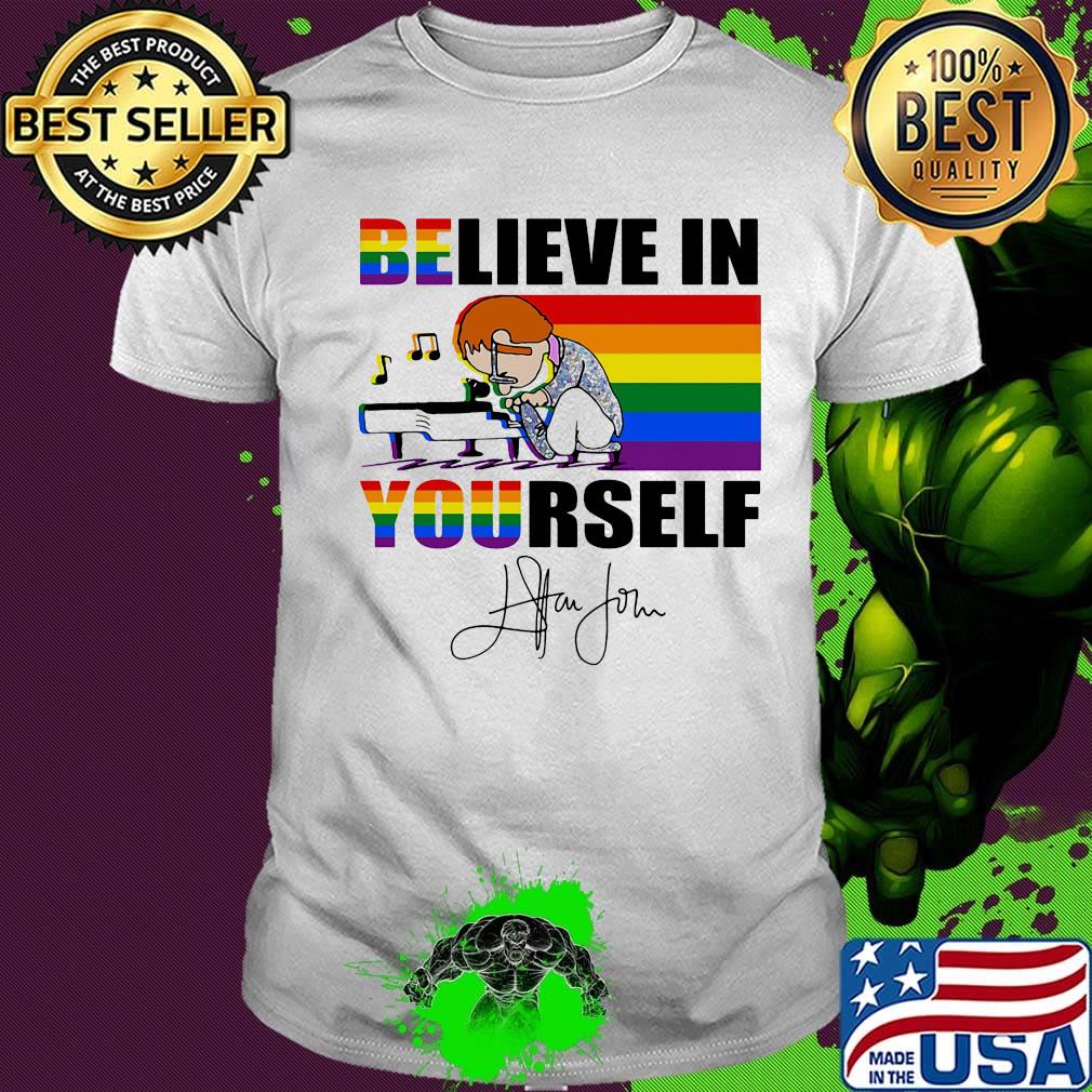 Lgbt charlie brown believe in yourself signature shirt