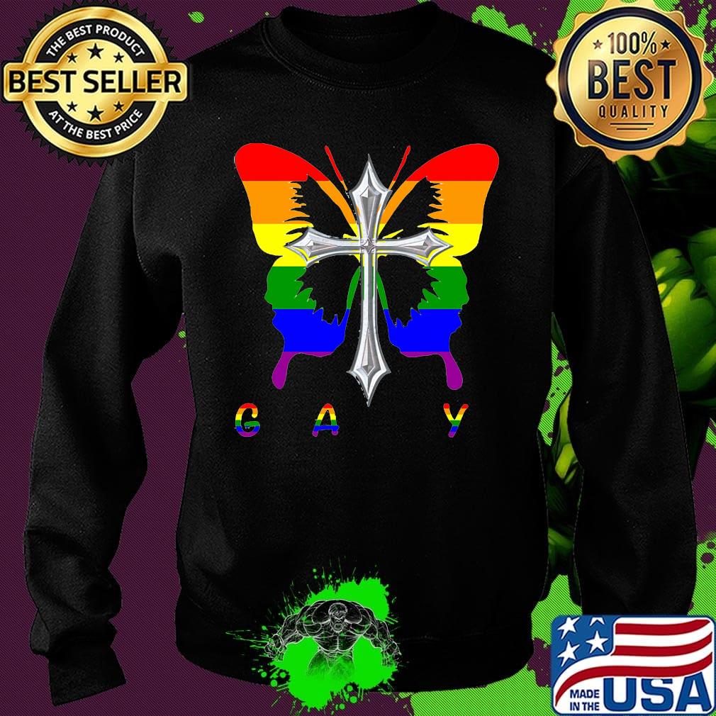 Lgbt gay butterfly cross s Sweater Lgbt gay butterfly cross s Sweater