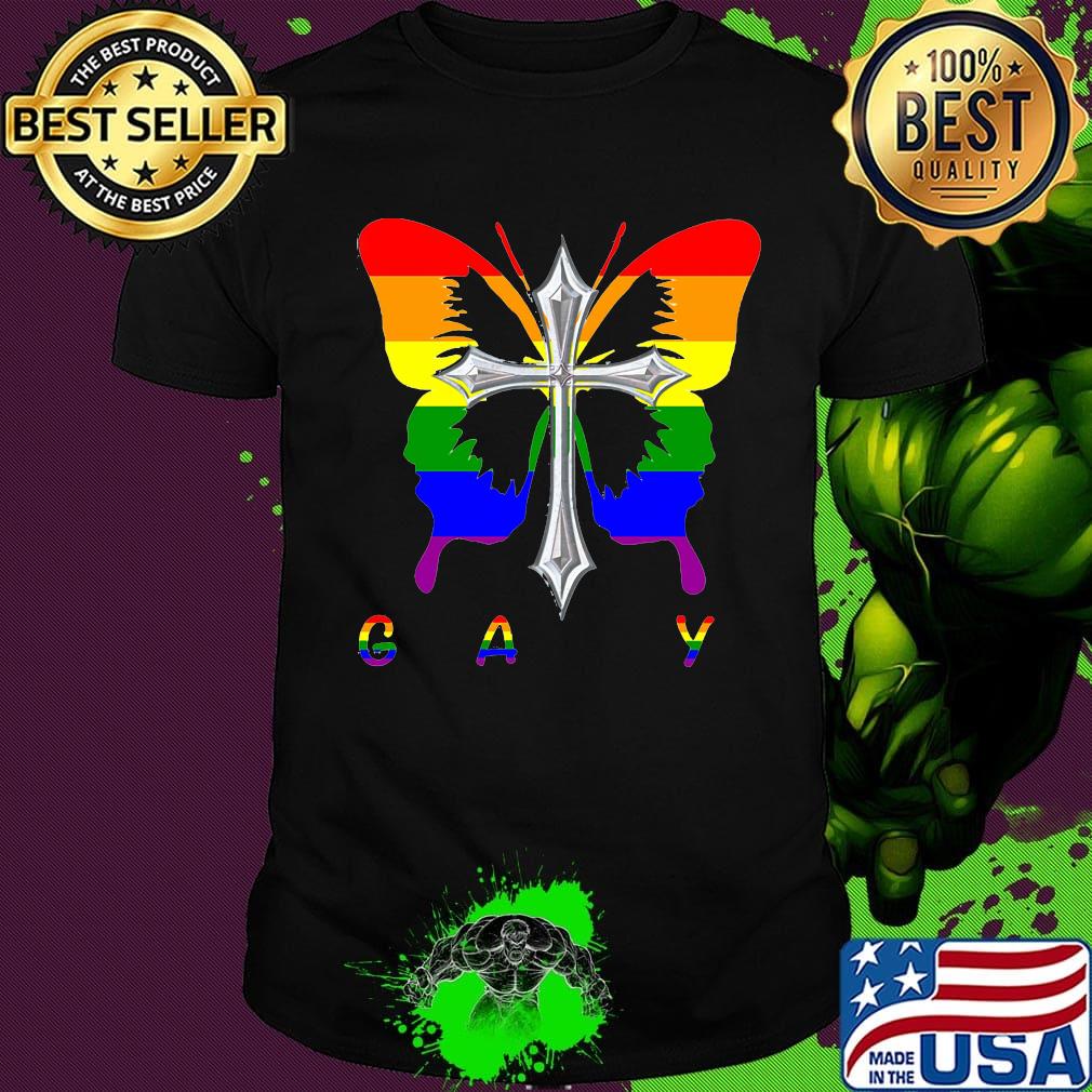 Lgbt gay butterfly cross shirt Lgbt gay butterfly cross shirt