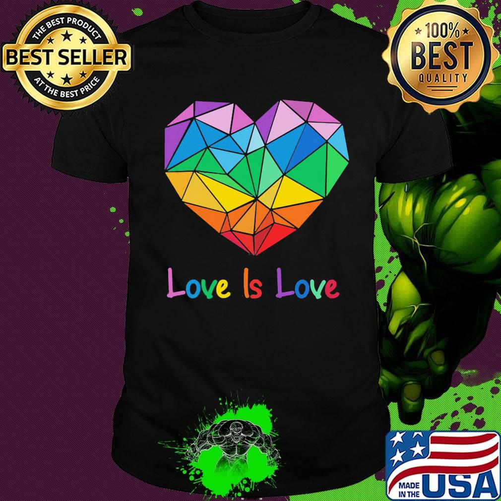 Lgbt love is love heart shirt