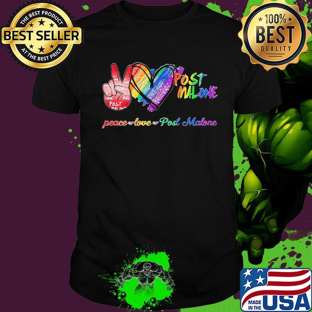 Lgbt peace love post malone shirt