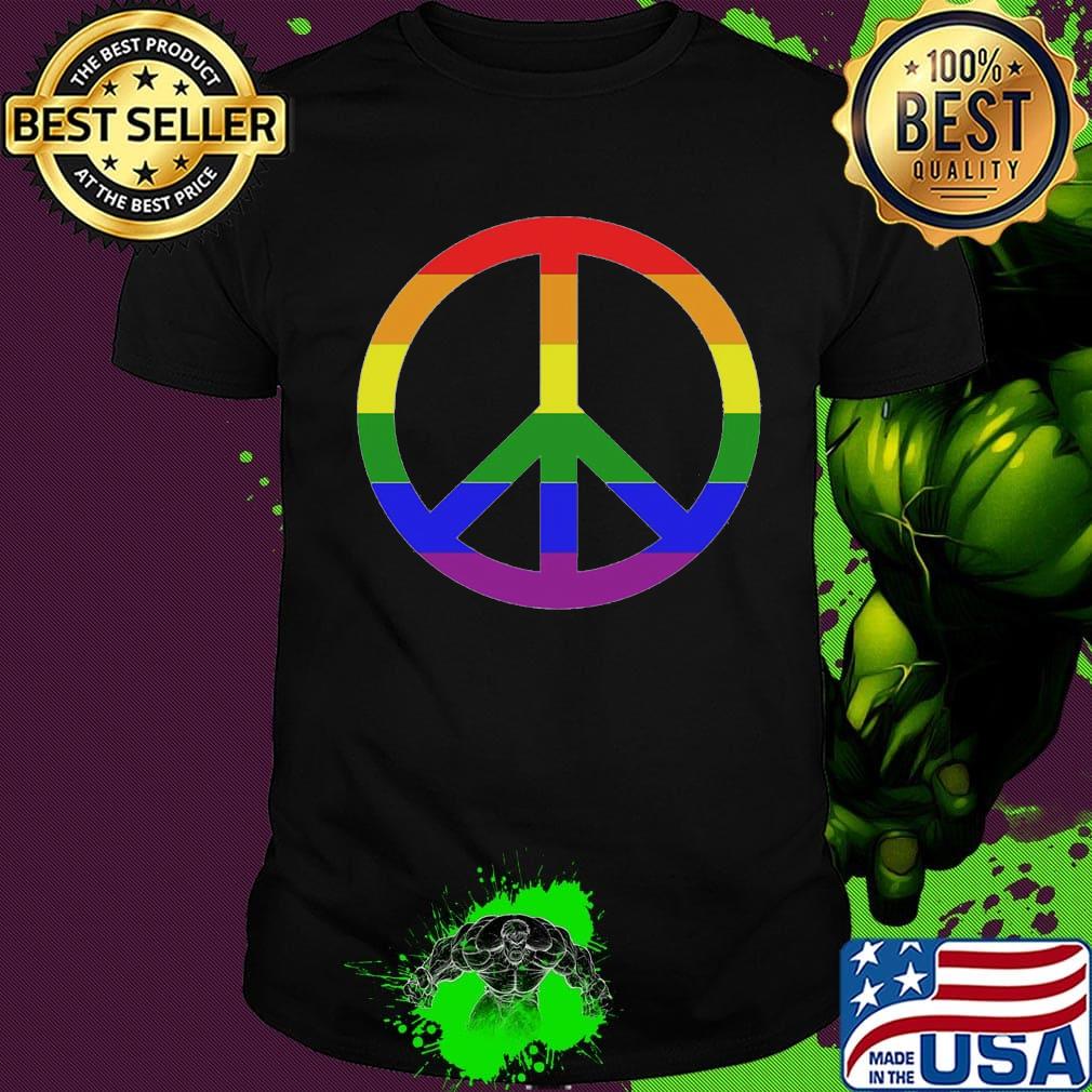 Lgbt rainbow flag hippie symbol shirt