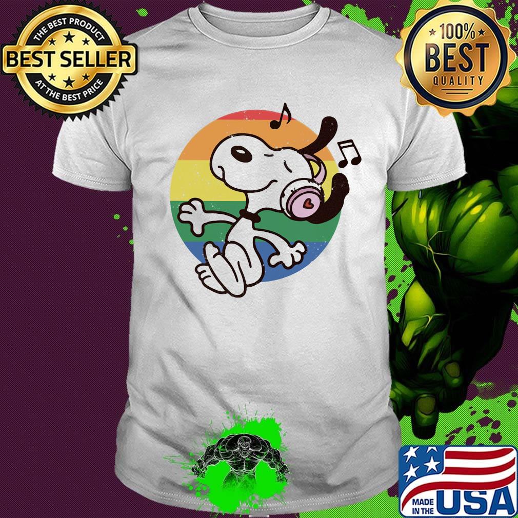 Lgbt snoopy listening to music vintage shirt