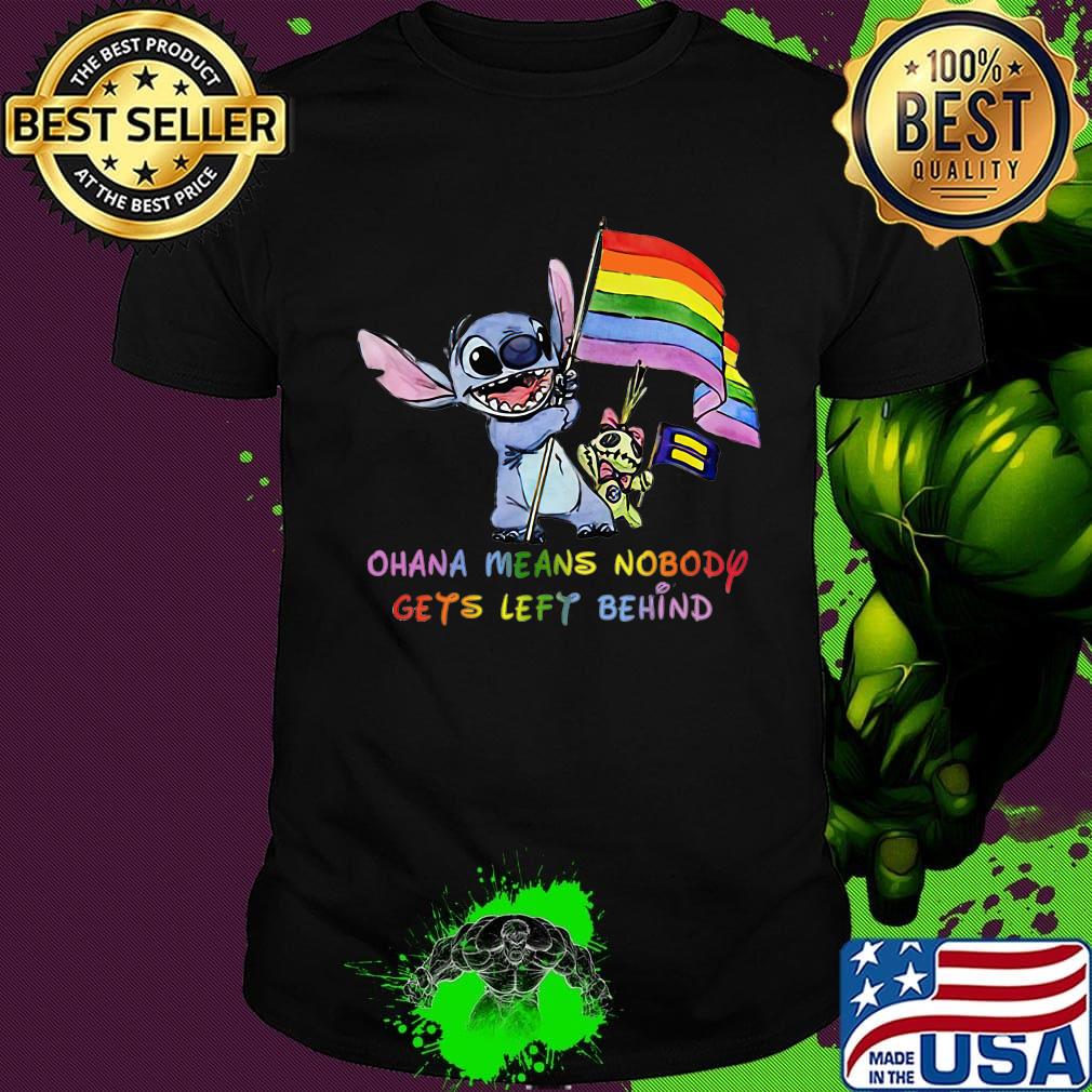 Lgbt stitch and scrump ohana means nobody gets left behind shirt