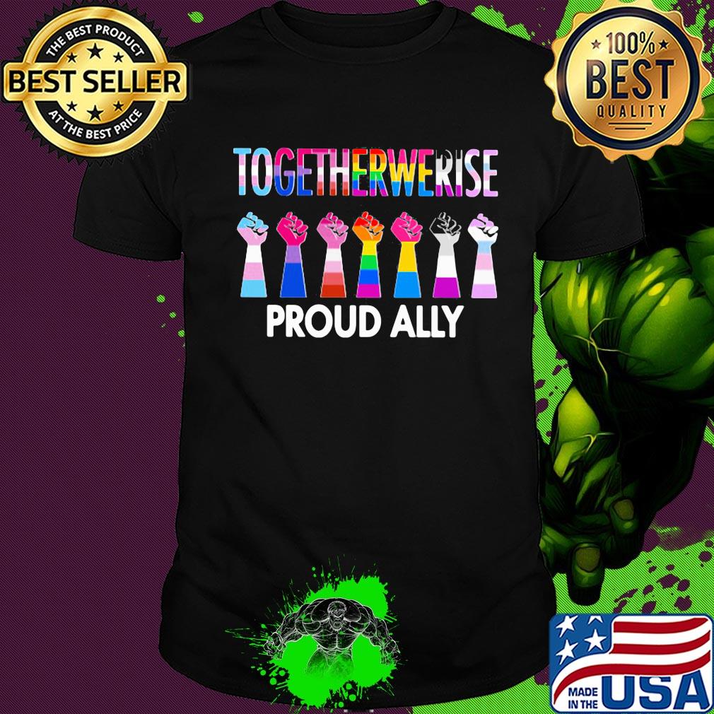 Lgbt together we rise proud ally sign language shirt