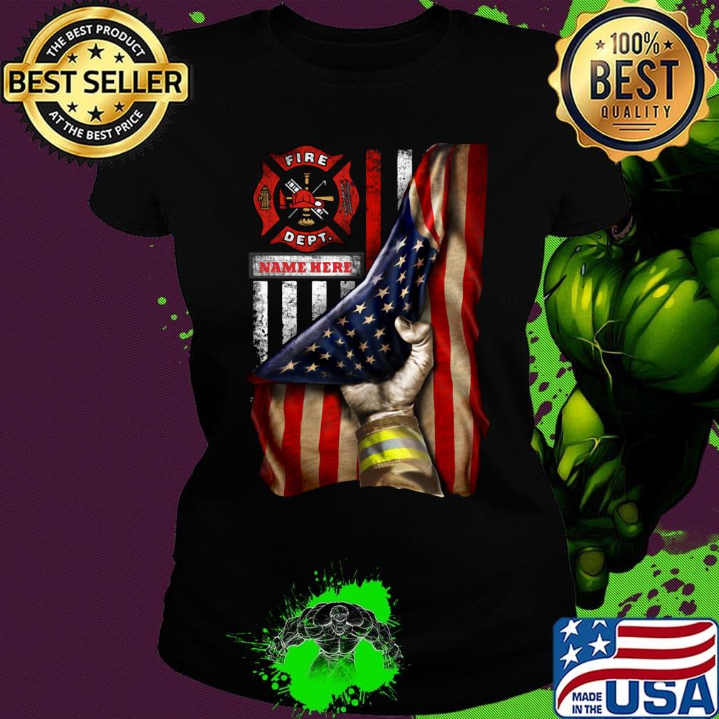 Logo Fire Dept Black Lives Matter American Flag Independence Day Shirt Ladies tee Logo Fire Dept Black Lives Matter American Flag Independence Day Shirt Ladies tee