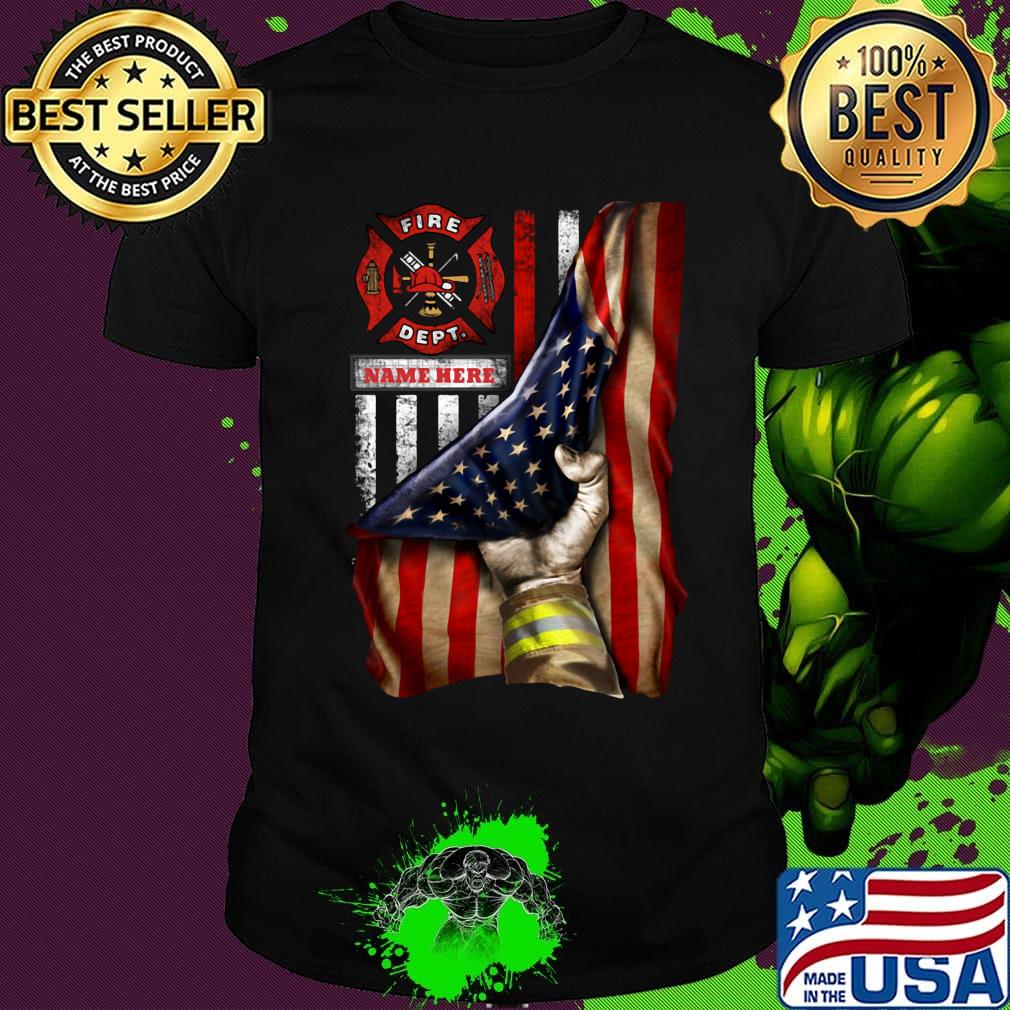 Logo Fire Dept Black Lives Matter American Flag Independence Day Shirt