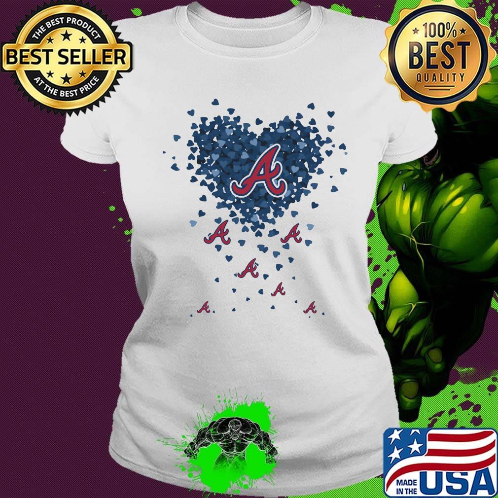 Love atlanta braves baseball logo hearts s Ladies tee Love atlanta braves baseball logo hearts s Ladies tee