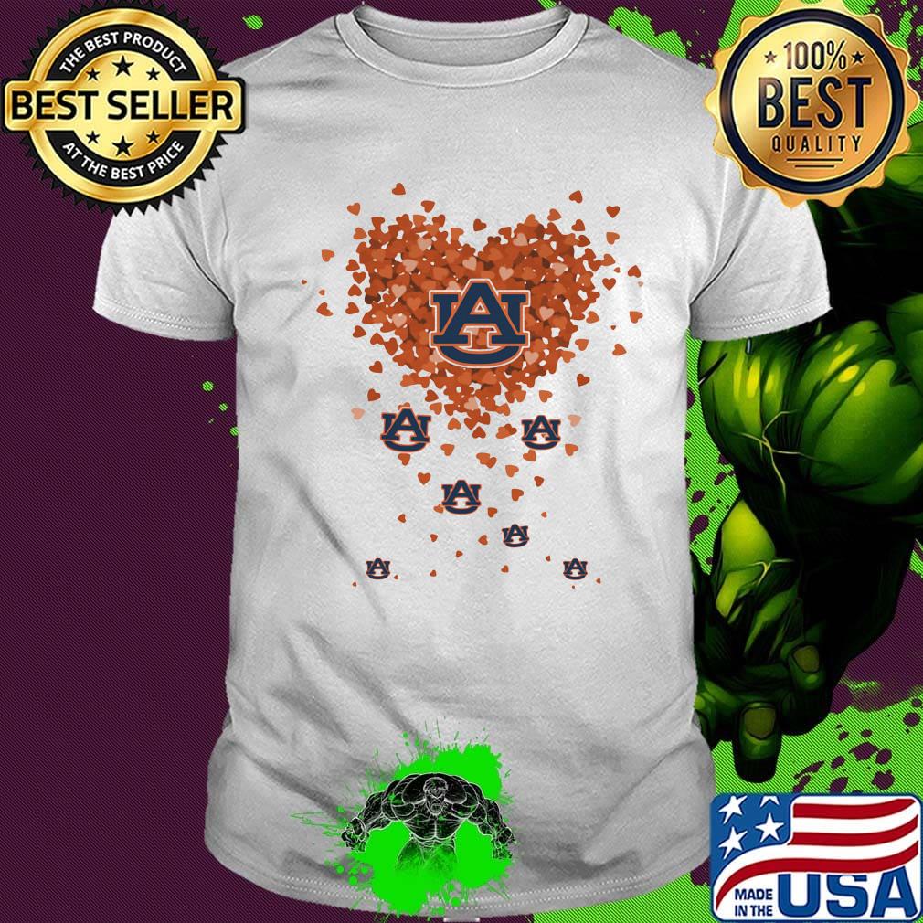 Love auburn tigers logo hearts shirt