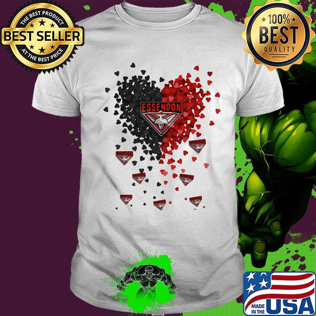 Love essendon bombers logo hearts shirt