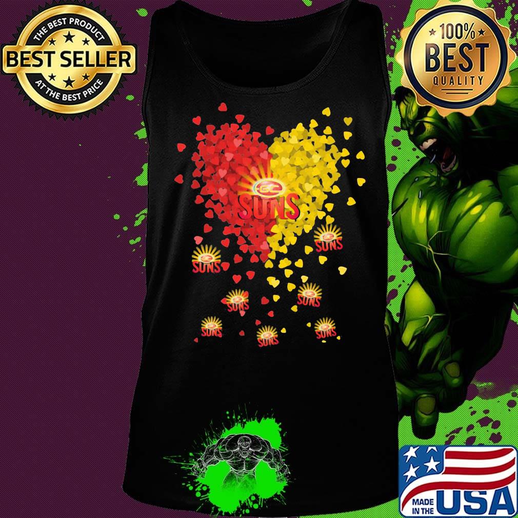 Love gold coast suns logo hearts light s Tank top Love gold coast suns logo hearts light s Tank top