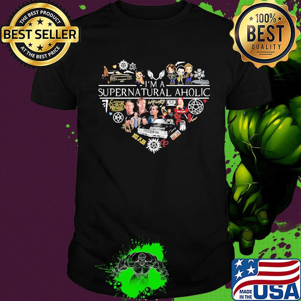 Love I'm a supernatural aholic heart shirt