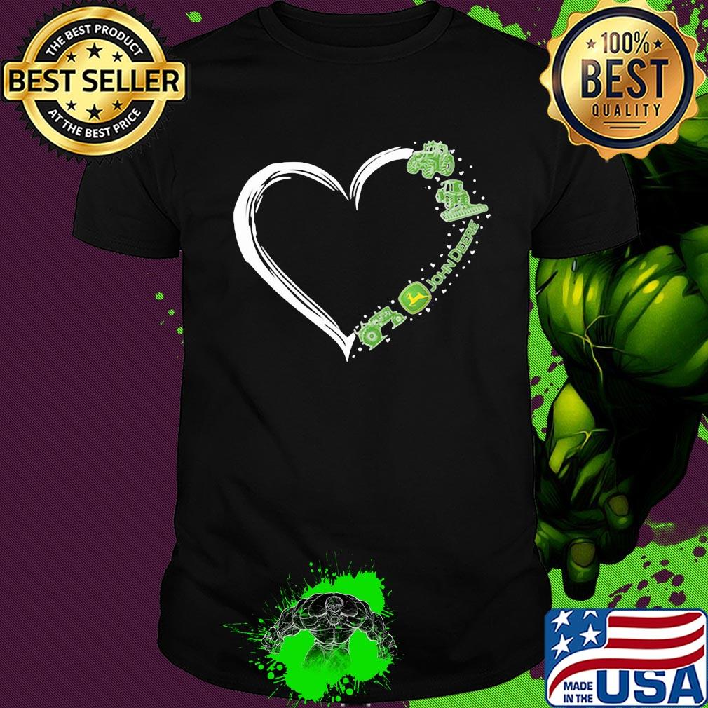 Love john deere logo hearts shirt