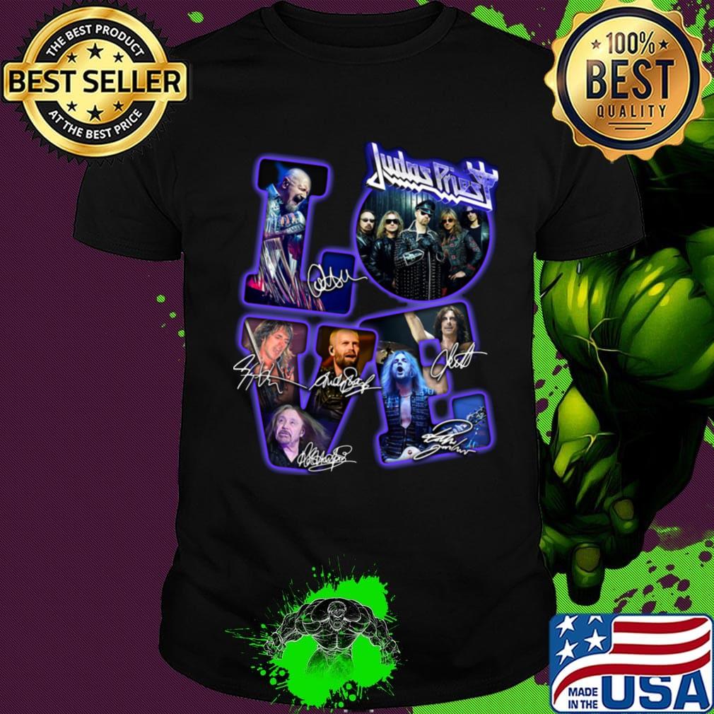 Love judas priest band members signatures shirt