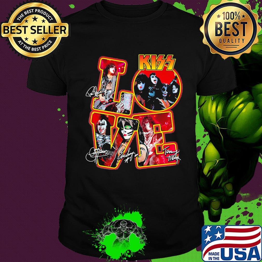 Love kiss band member signatures shirt