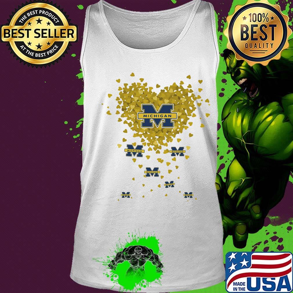 Love michigan wolverines logo hearts s Tank top Love michigan wolverines logo hearts s Tank top