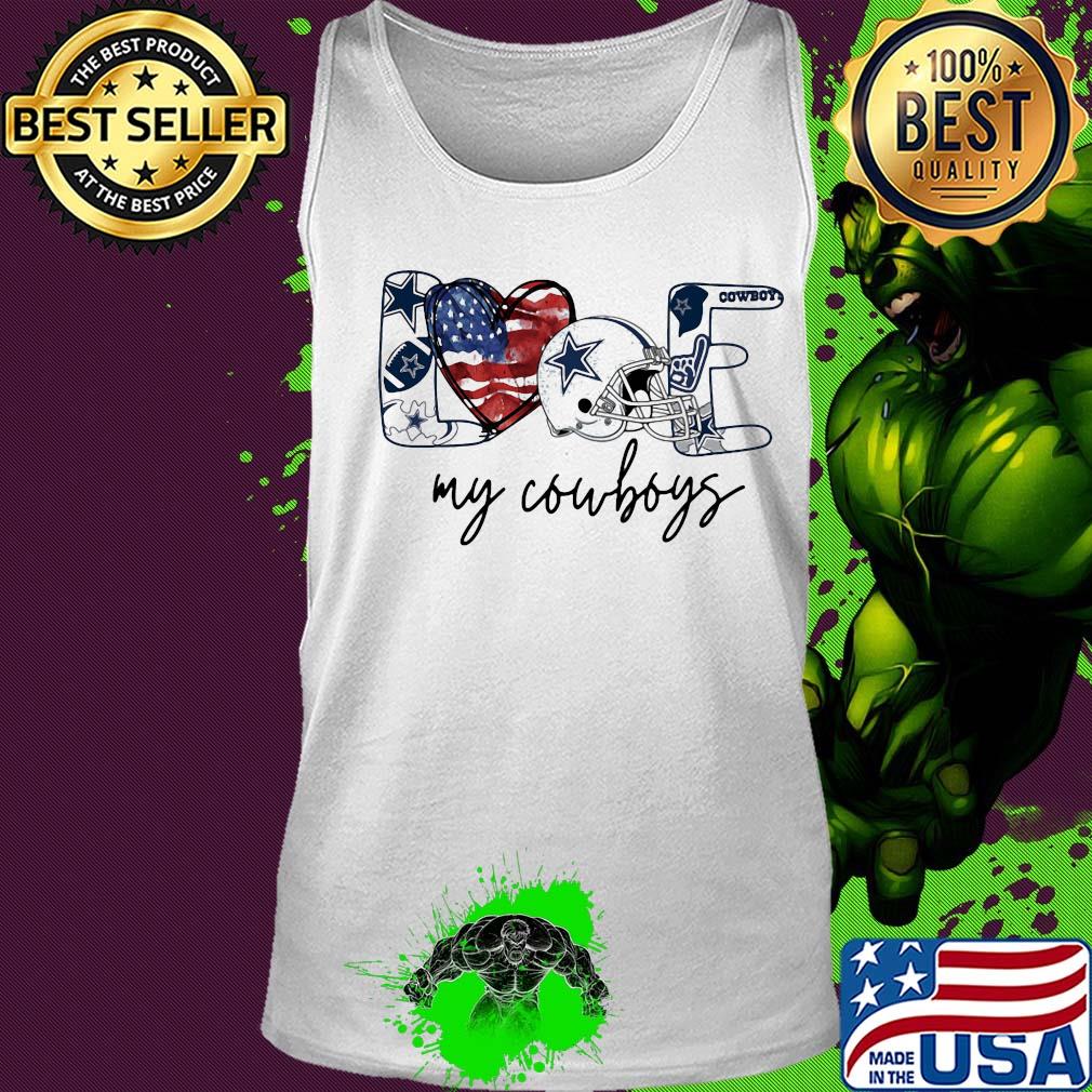 Love my dallas cowboys logo heart american flag independence day s Tank top Love my dallas cowboys logo heart american flag independence day s Tank top
