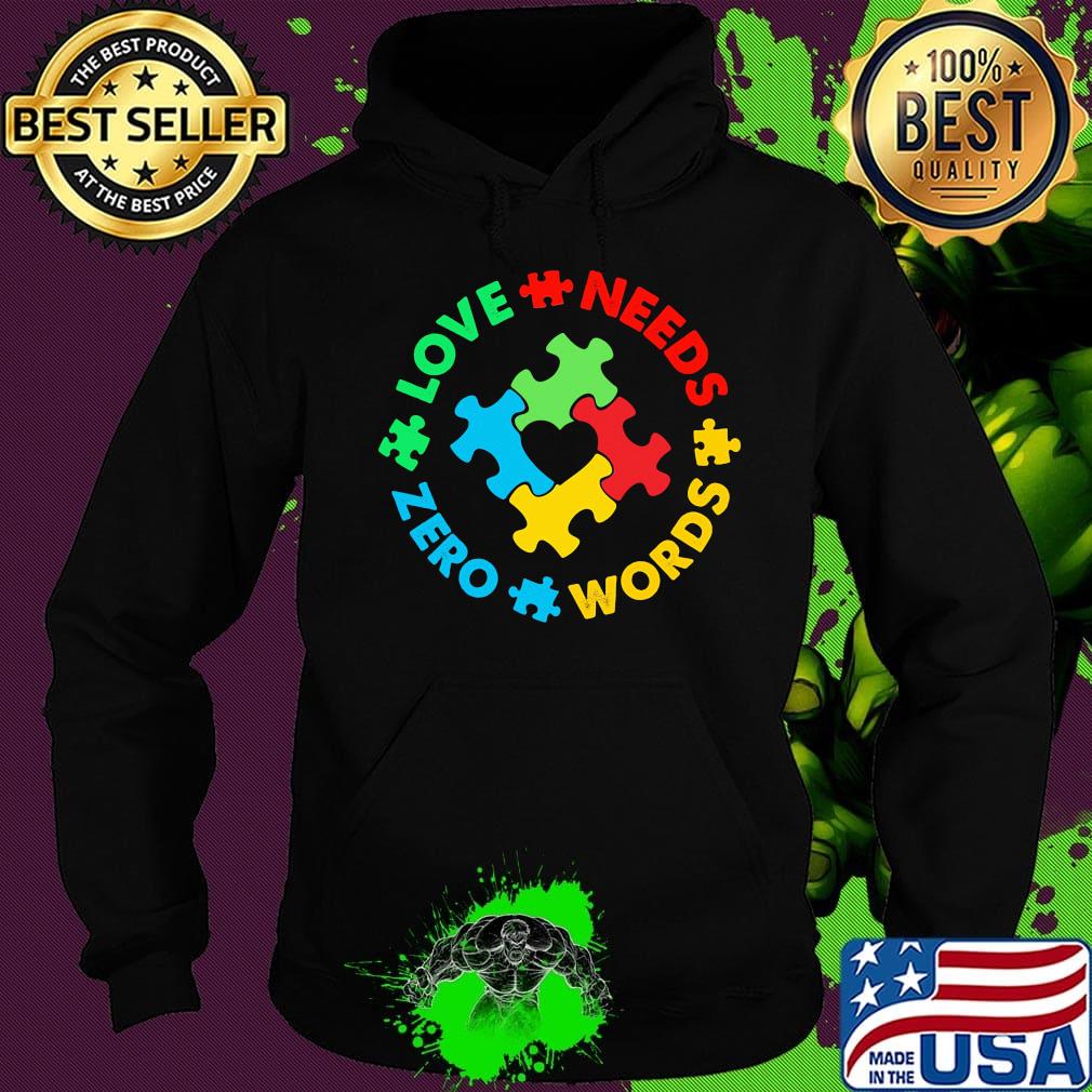 Love Needs Words Zero Green Red Words Blue Insert Shirt Hoodie Love Needs Words Zero Green Red Words Blue Insert Shirt Hoodie