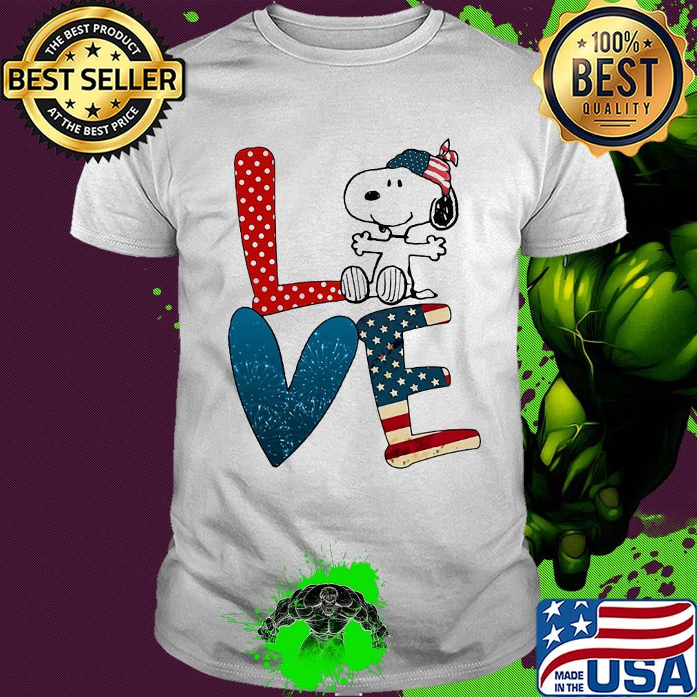 Love snoopy firework american flag independence day shirt