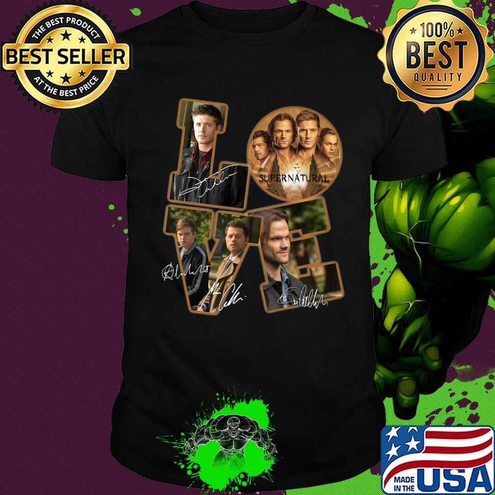 Love supernatural movie characters signatures shirt