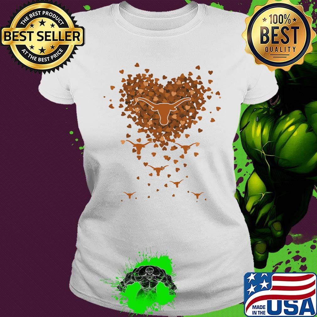 Love texas longhorns logo hearts s Ladies tee Love texas longhorns logo hearts s Ladies tee