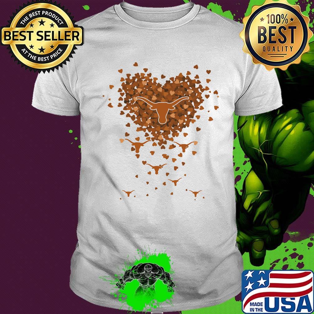 Love texas longhorns logo hearts shirt