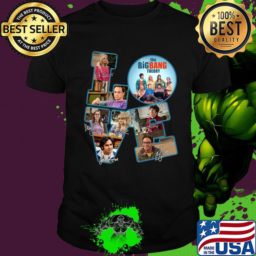 Love the big bang theory movie characters signatures shirt
