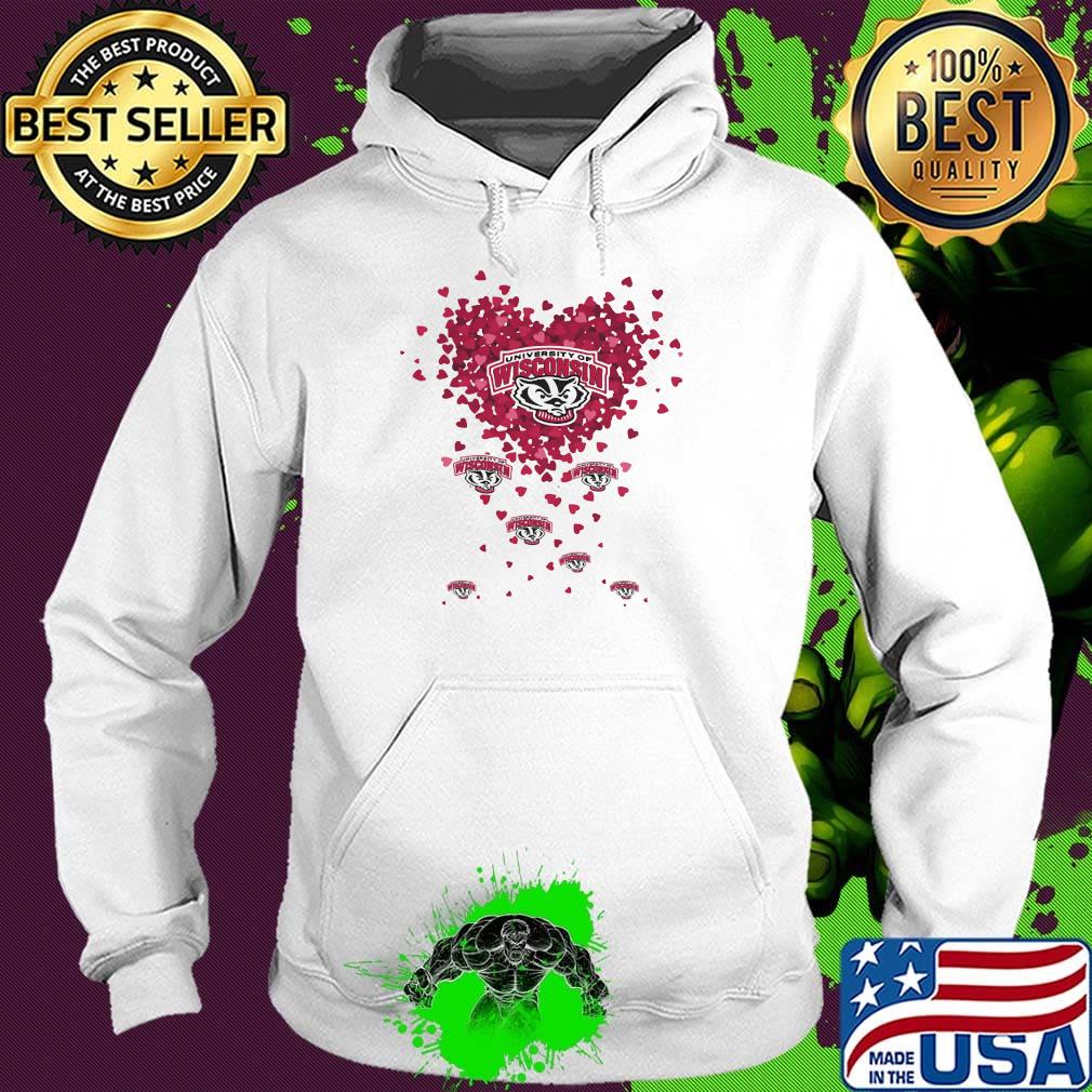 Love university of wisconsin logo hearts s Hoodie Love university of wisconsin logo hearts s Hoodie