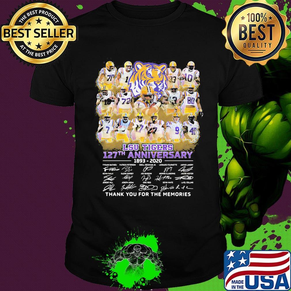 Lsu tigers 127th anniversary 1893 2020 thank you for the memories signatures shirt