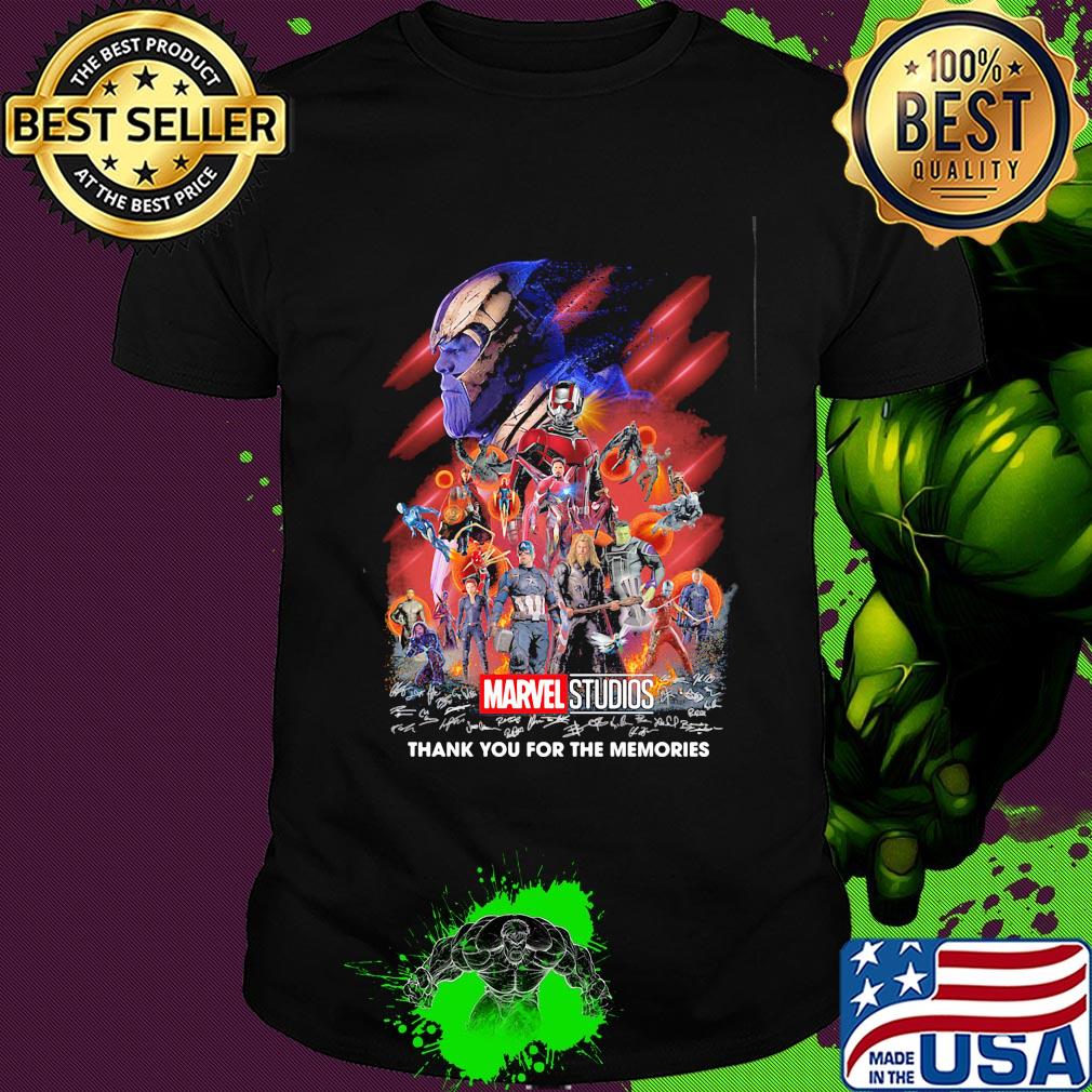 Marvel super heroes thank you for the memories characters signatures shirt