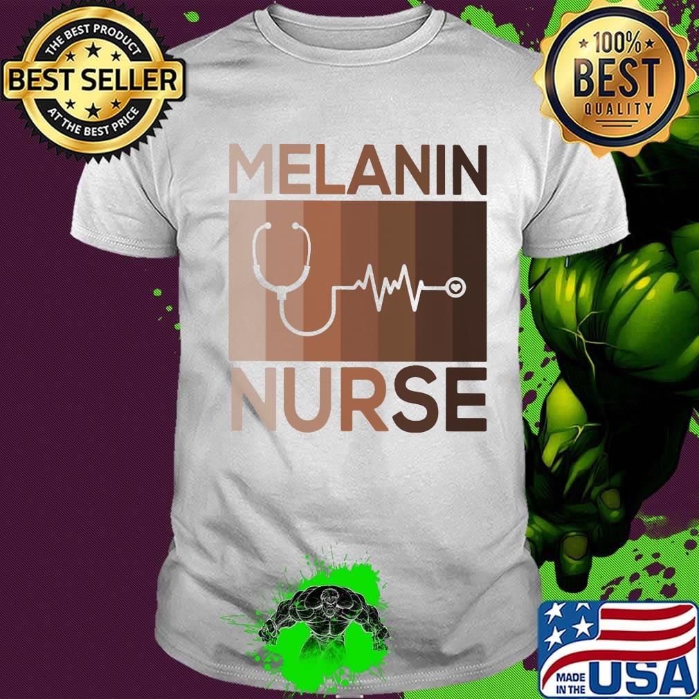 Melanin Nurse Medical Stethoscope Black Lives Matter Shirt