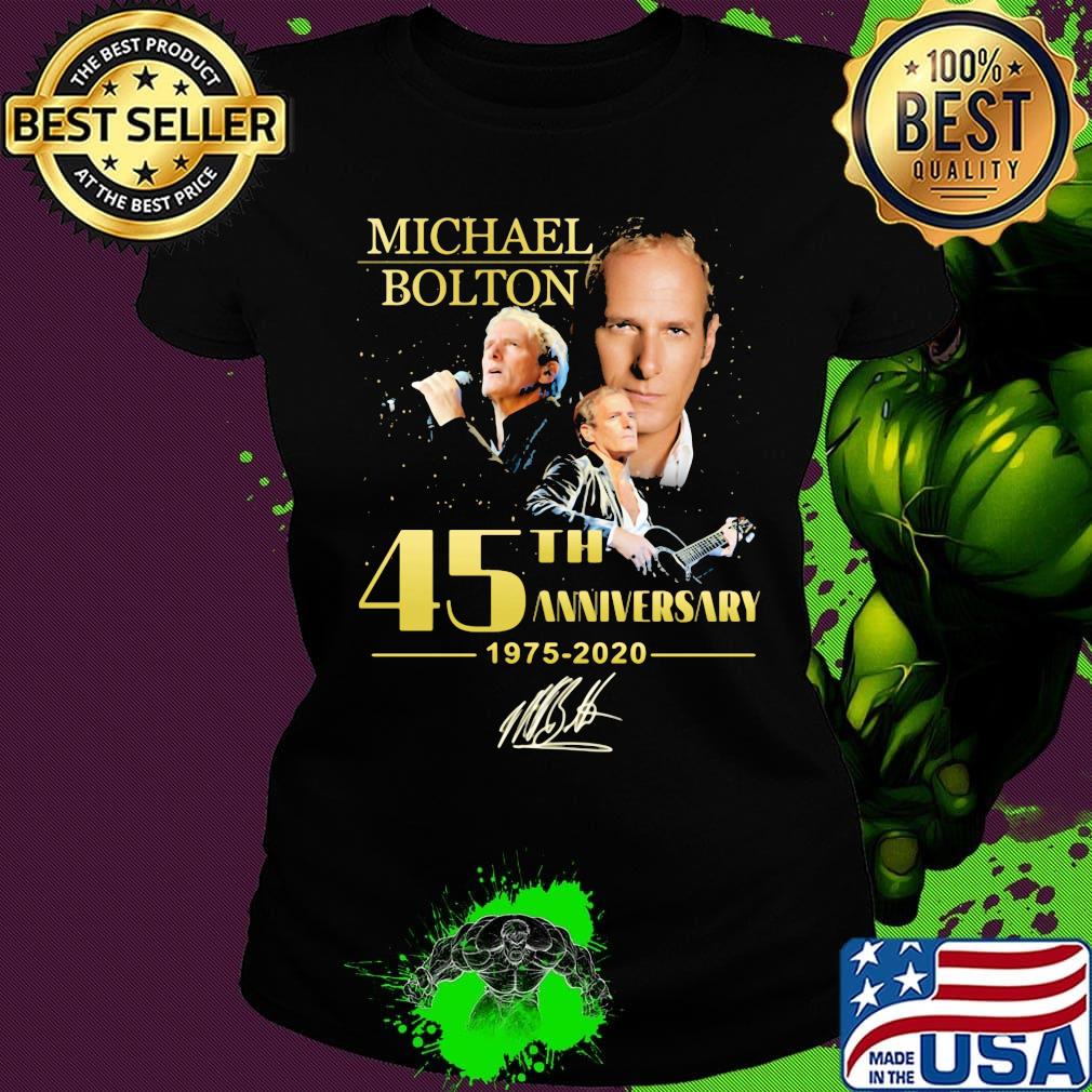 Michael bolton 45th anniversary 1975 2020 signature black s Ladies tee Michael bolton 45th anniversary 1975 2020 signature black s Ladies tee