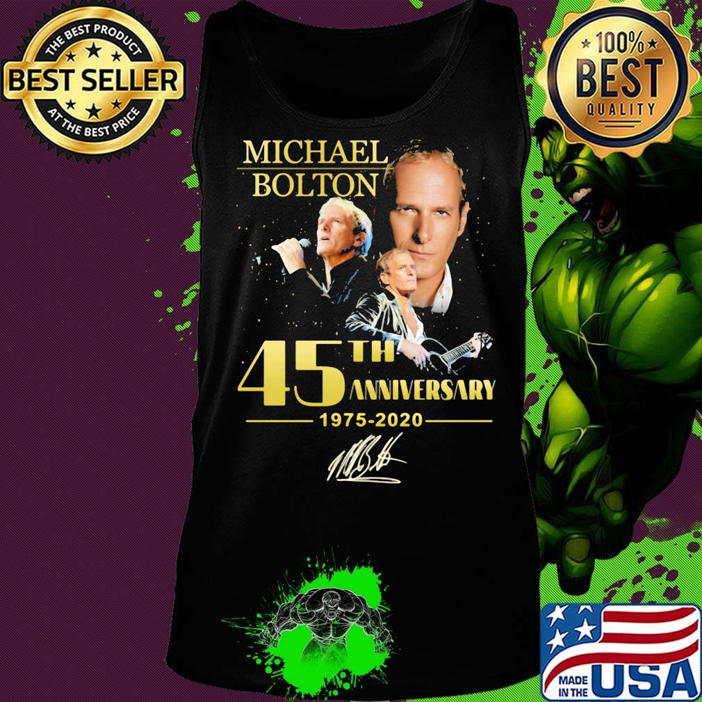 Michael bolton 45th anniversary 1975 2020 signature black s Tank top Michael bolton 45th anniversary 1975 2020 signature black s Tank top