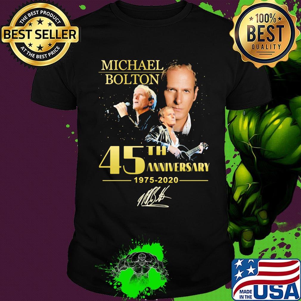 Michael bolton 45th anniversary 1975 2020 signature black shirt