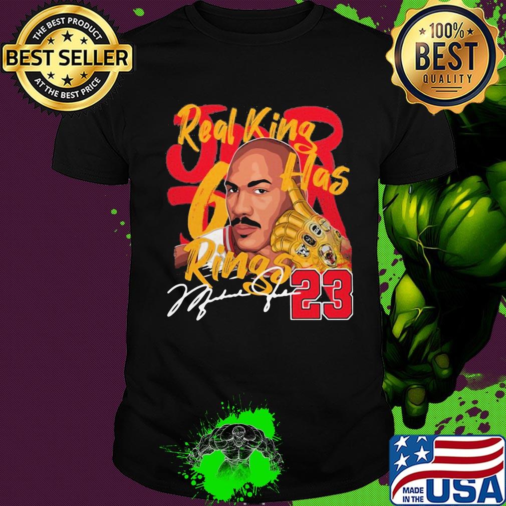 Michael jordan real king has rings 23 signature shirt