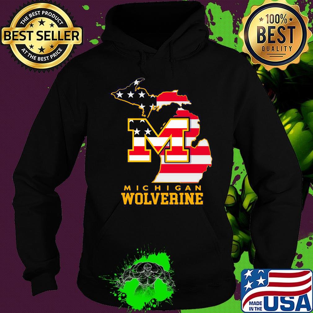 Michigan Wolverine American Flag Map Independence Day Shirt Hoodie Michigan Wolverine American Flag Map Independence Day Shirt Hoodie