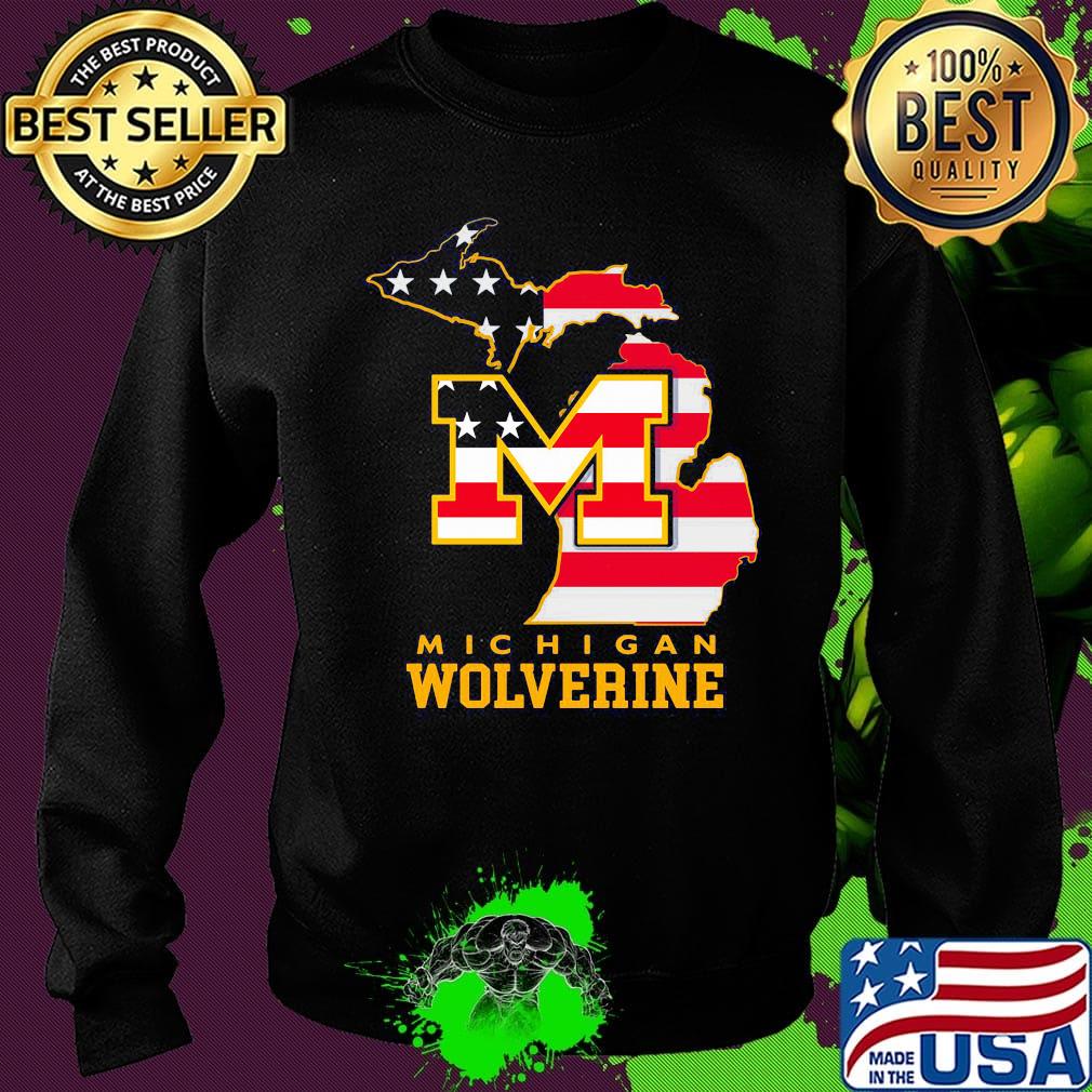 Michigan Wolverine American Flag Map Independence Day Shirt Sweater Michigan Wolverine American Flag Map Independence Day Shirt Sweater