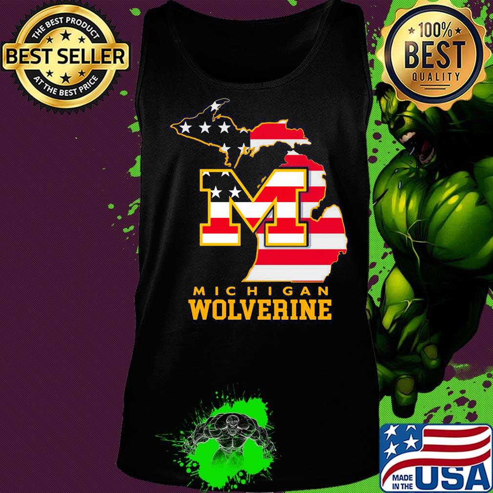 Michigan Wolverine American Flag Map Independence Day Shirt Tank top Michigan Wolverine American Flag Map Independence Day Shirt Tank top