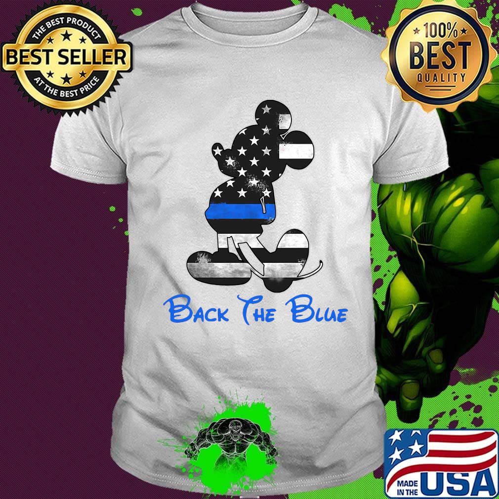 Mickey mouse back the blue american flag independence day shirt