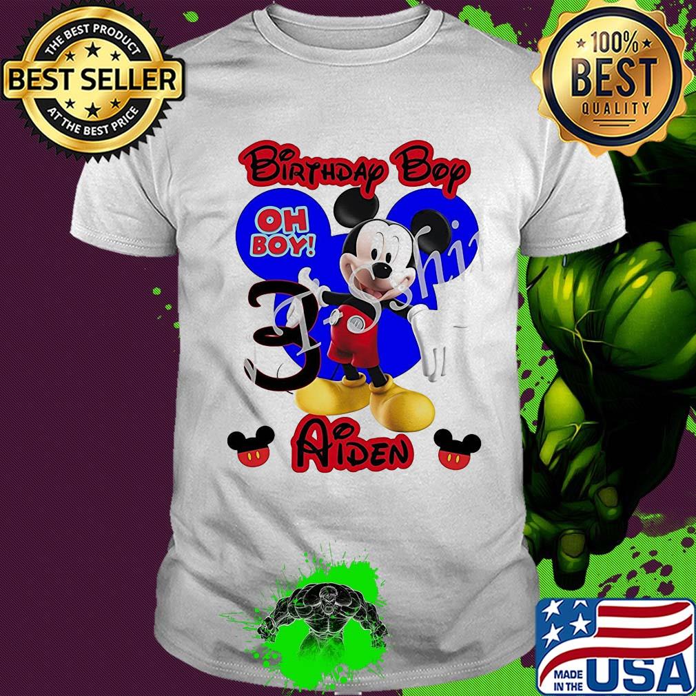 Mickey mouse birthday boy oh boy 3 aiden shirt