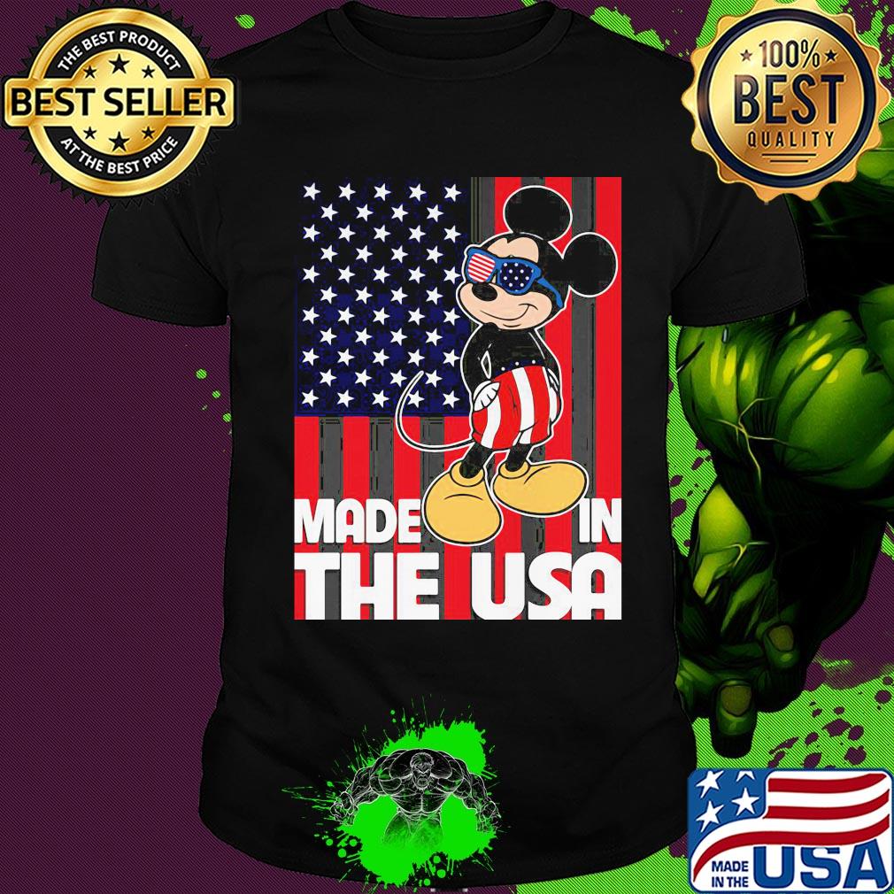 Mickey mouse made in the usa flag independence day shirt