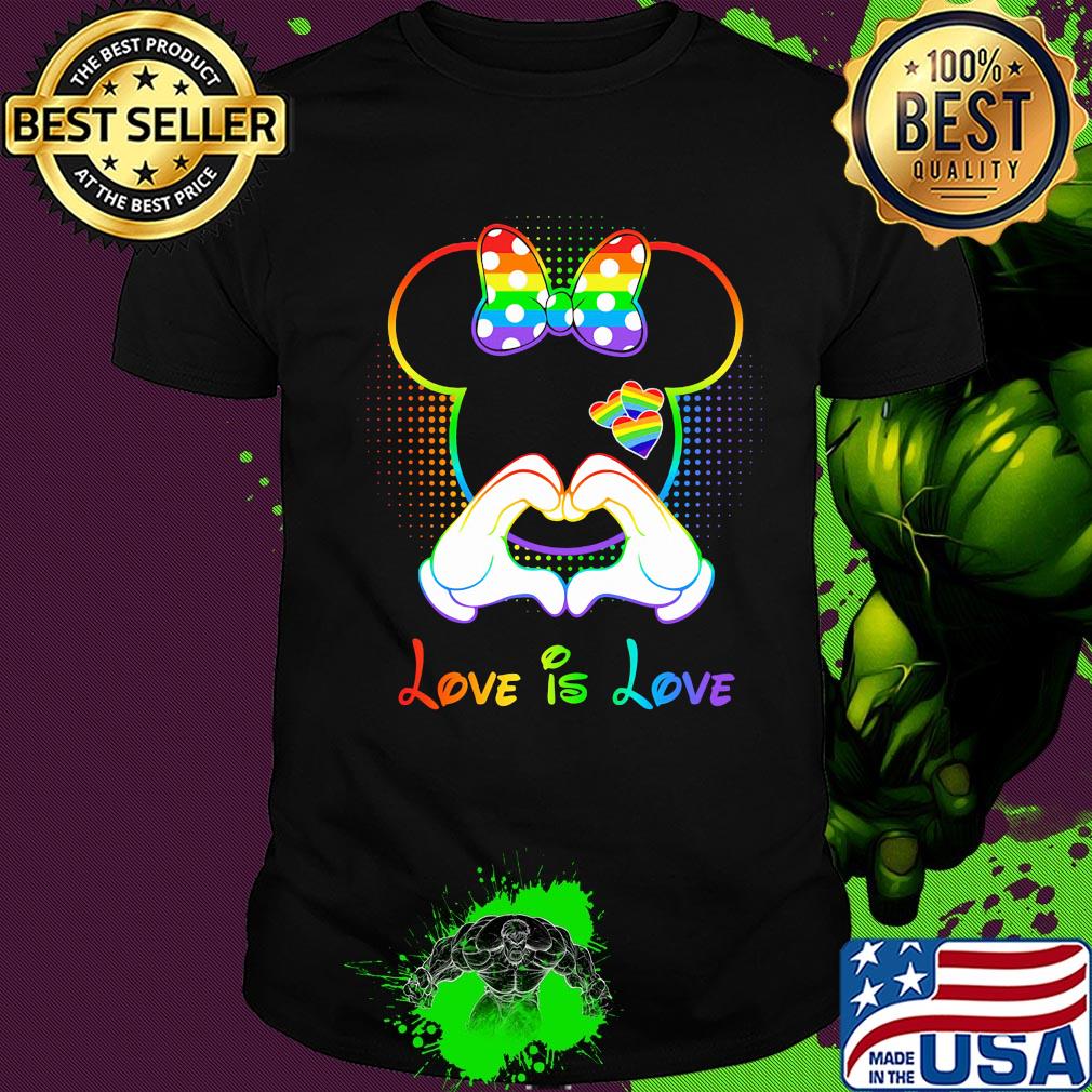 Minnie mouse love is love heart lgbt shirt