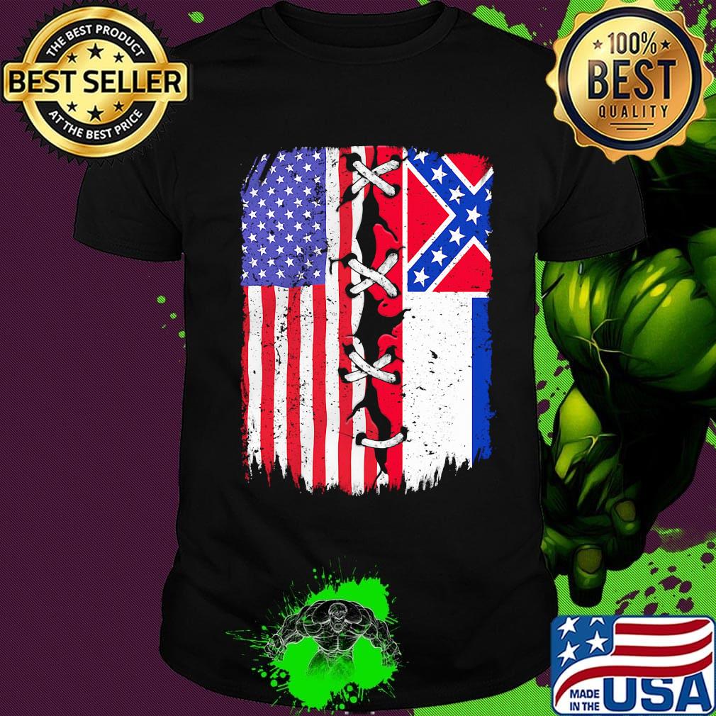 Mississippi and American flag independence day shirt