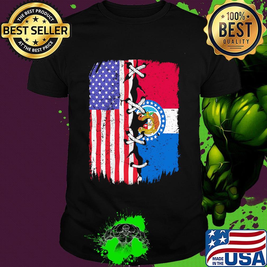 Missouri and American flag independence day shirt