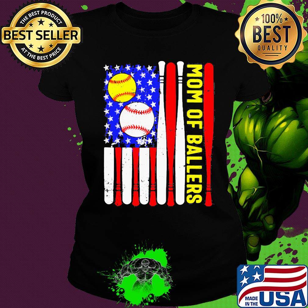 Mom of ballers American flag veteran Independence Day s Ladies tee Mom of ballers American flag veteran Independence Day s Ladies tee