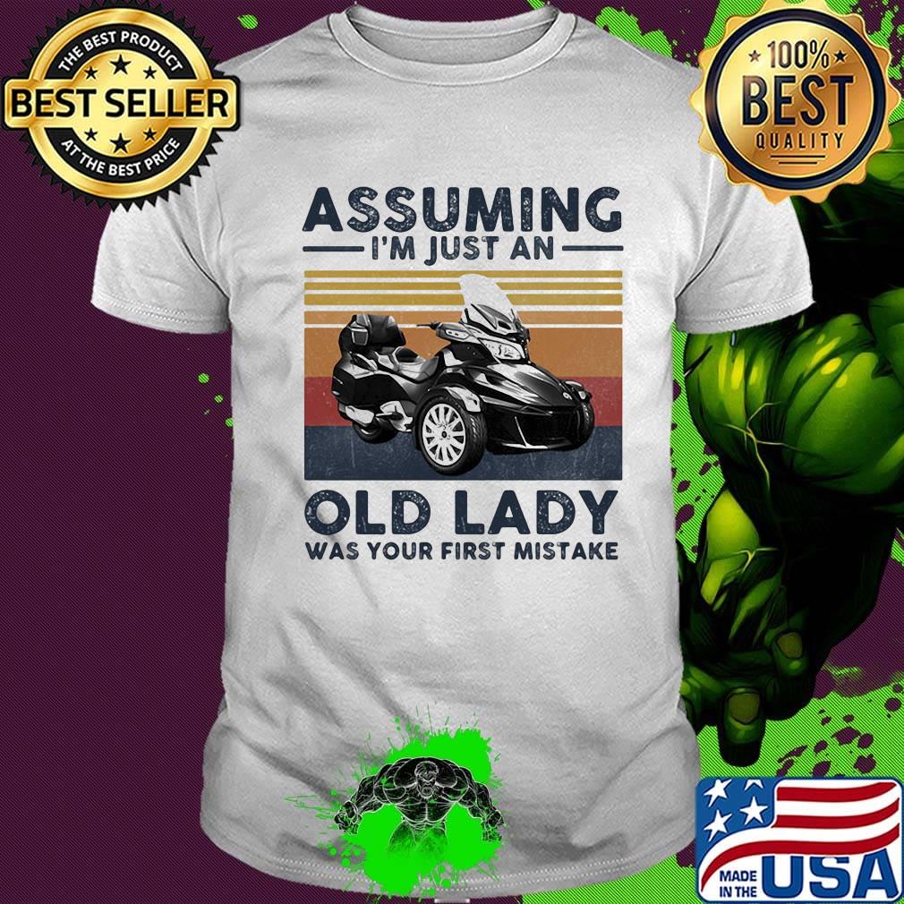 Motor assuming i'm just an old lady was your first mistake vintage retro shirt Motor assuming i'm just an old lady was your first mistake vintage retro shirt