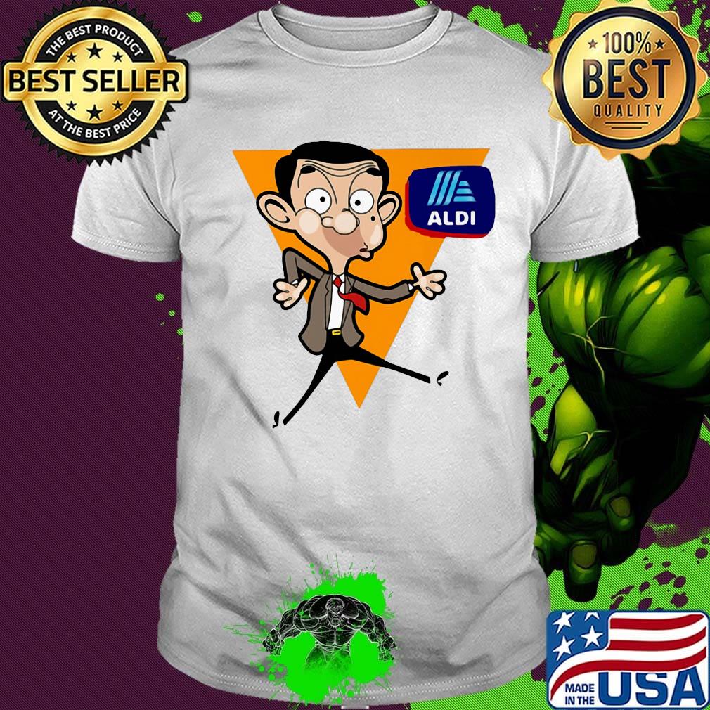 Mr. Bean cartoon aldi logo shirt