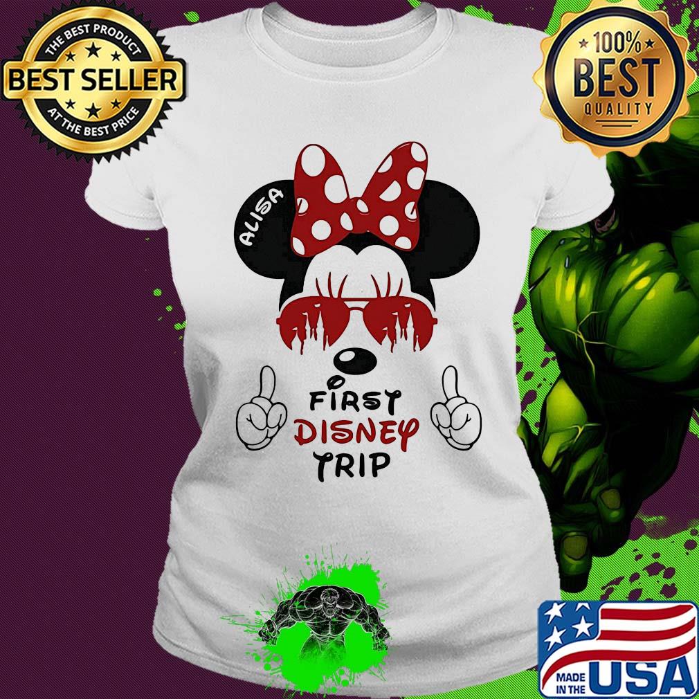 My first disney trip minnie mouse avaitors s Ladies tee My first disney trip minnie mouse avaitors s Ladies tee